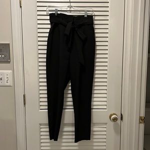 Black paper bag pants